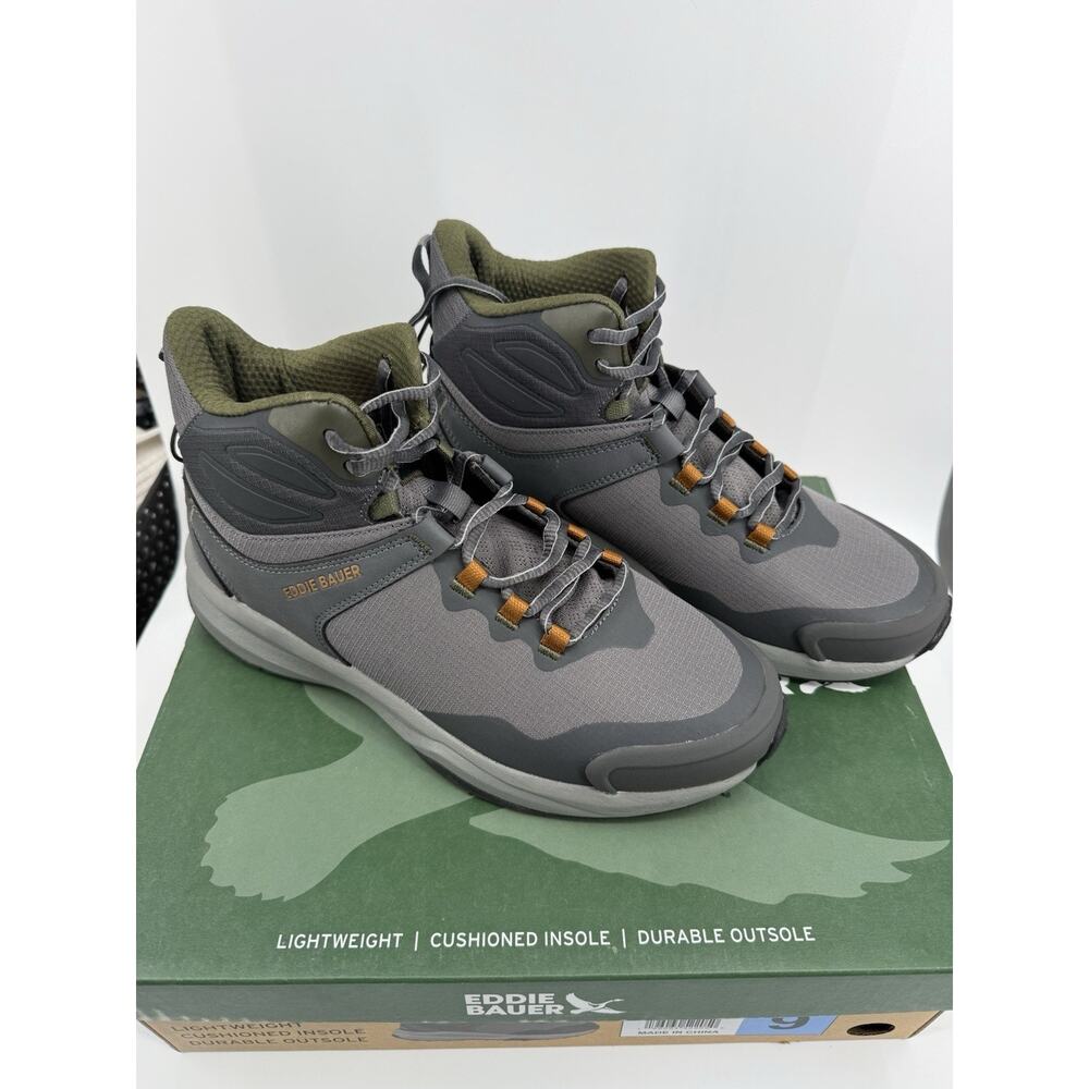 EDDIE BAUER Grey Rapoza Outdoor Hiking Trail Sneaker Boots MENS Sz 9